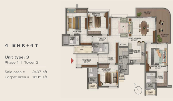 Nambiar District 25 4 BHK Floor Plan