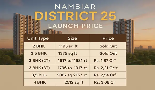 Nambiar District 25 Launch Price